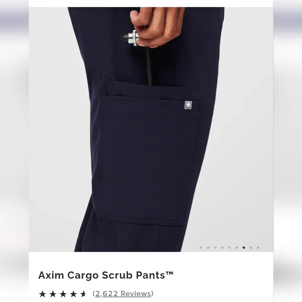 Men's Navy Figs Axim Cargo Scrub Pants